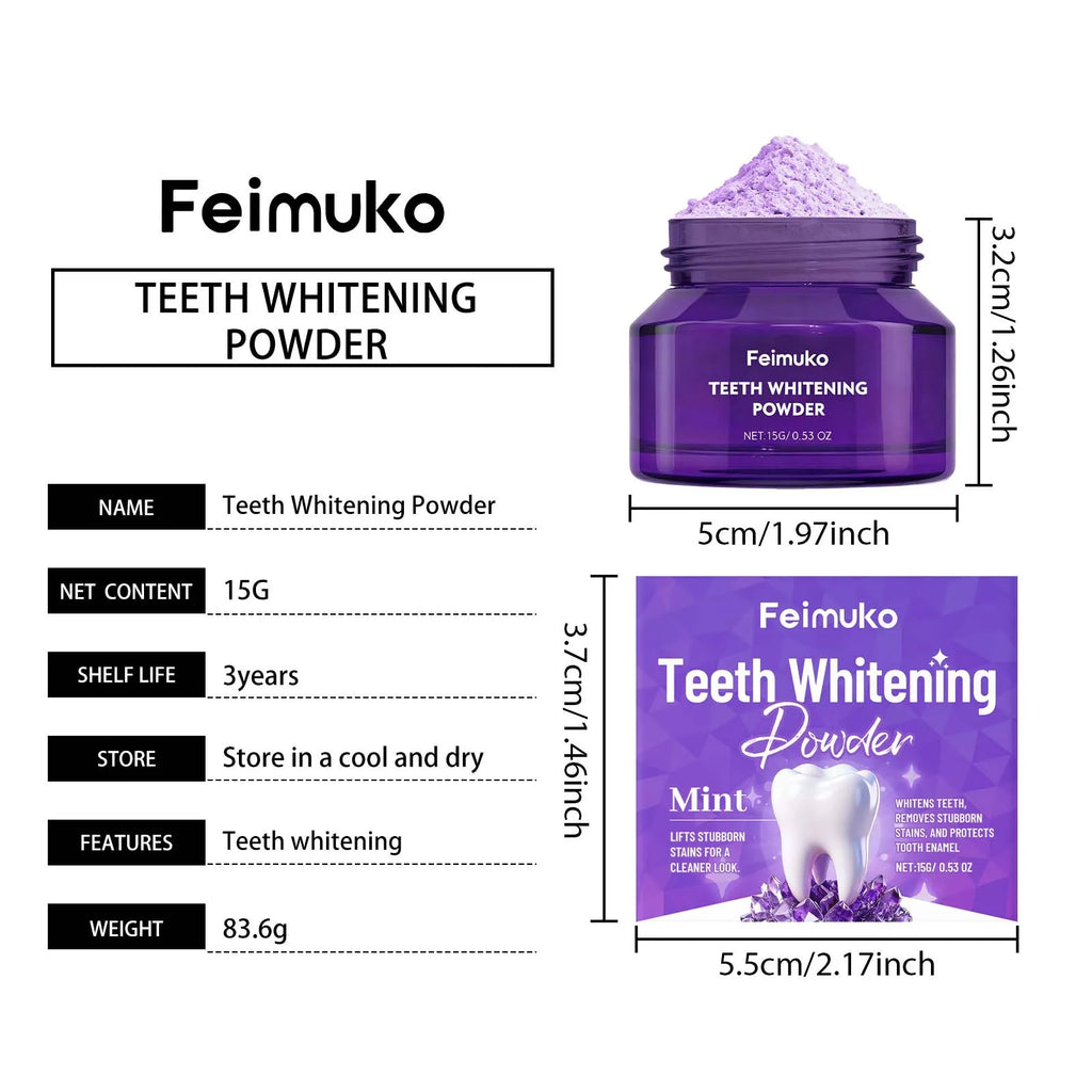 Polvo blanqueador dental
