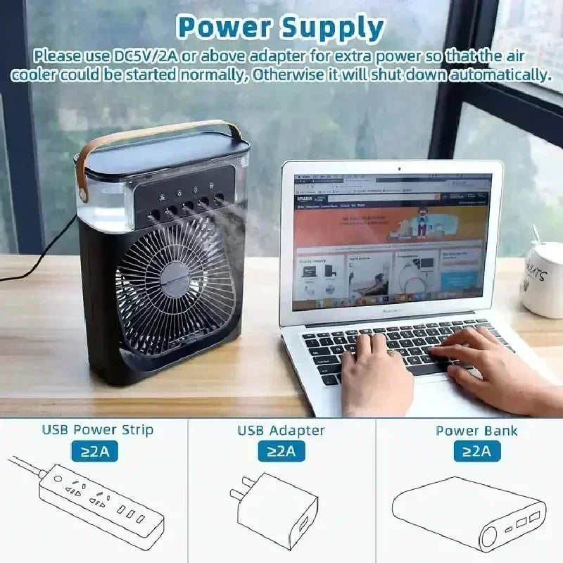 Cooler Fan Pro™ | Ventilador Portátil 3 en 1 con Nebulizador