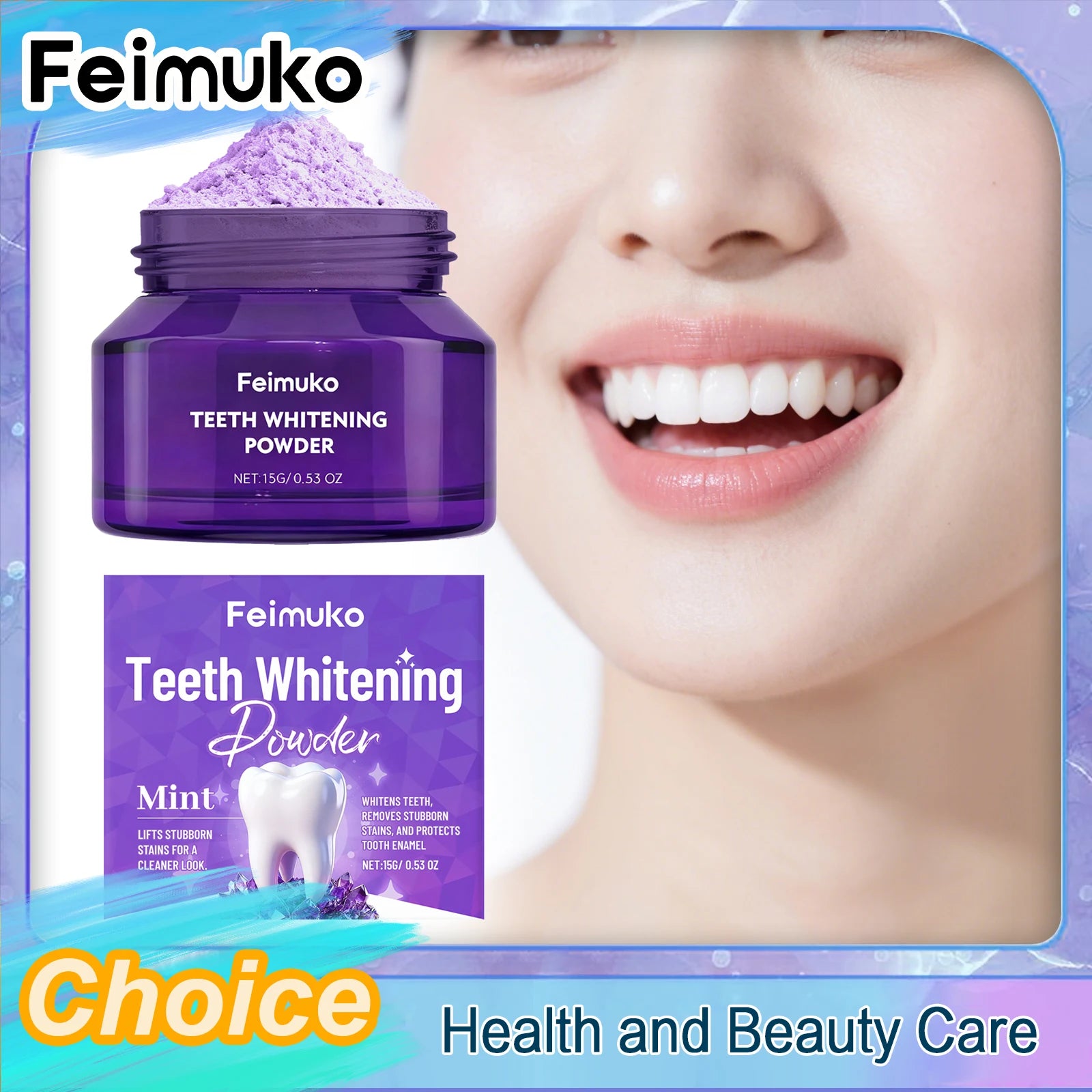 Polvo blanqueador dental