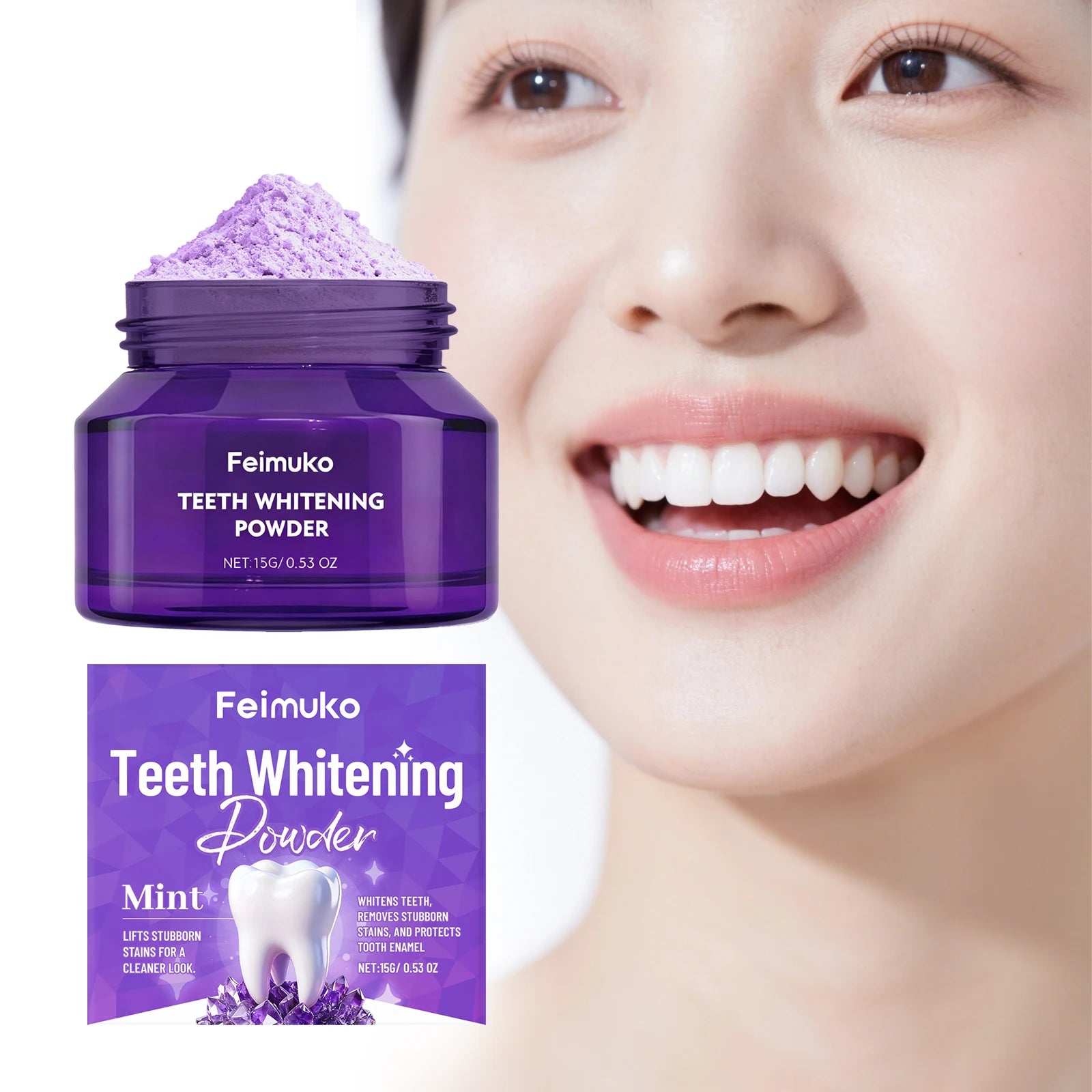 Polvo blanqueador dental