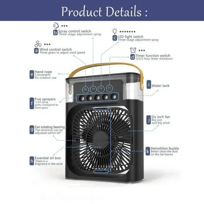 Cooler Fan Pro™ | Ventilador Portátil 3 en 1 con Nebulizador